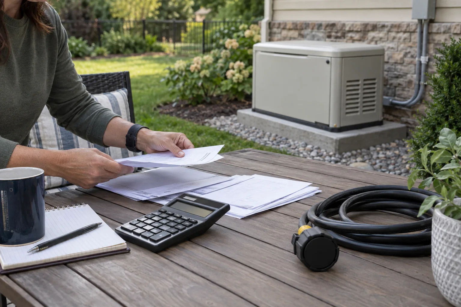 Generator ownership cost planning with quotes, calculator and standby enclosure