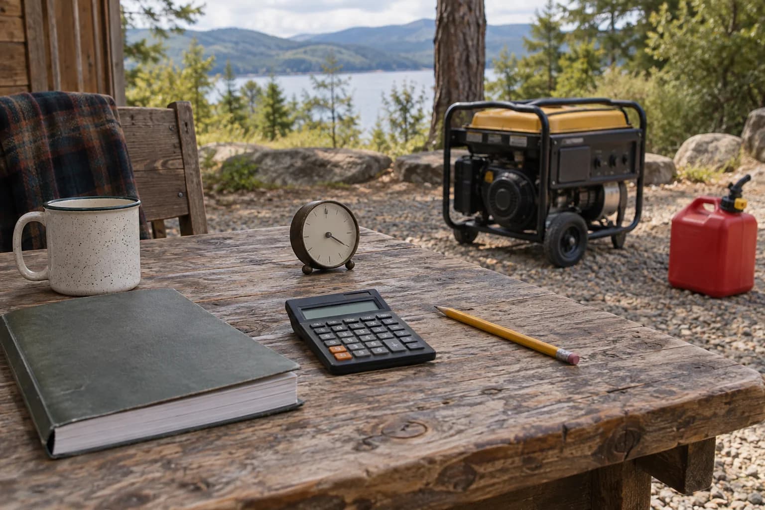 Fuel and runtime planning with calculator, manual and sealed fuel container