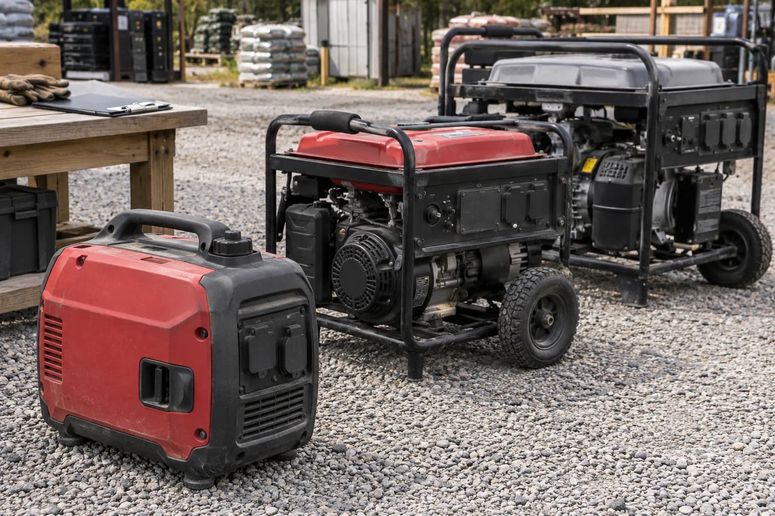 Three portable generator categories compared outdoors before purchase